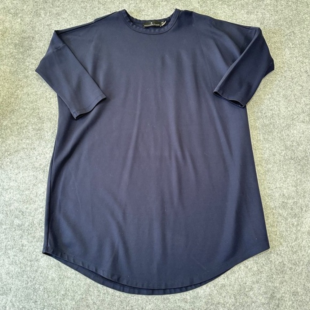 Pomander Place Tuckernuck Navy Blue Knit Tunic Top‎ Mini Dress  3/4 Sleeve XS/S